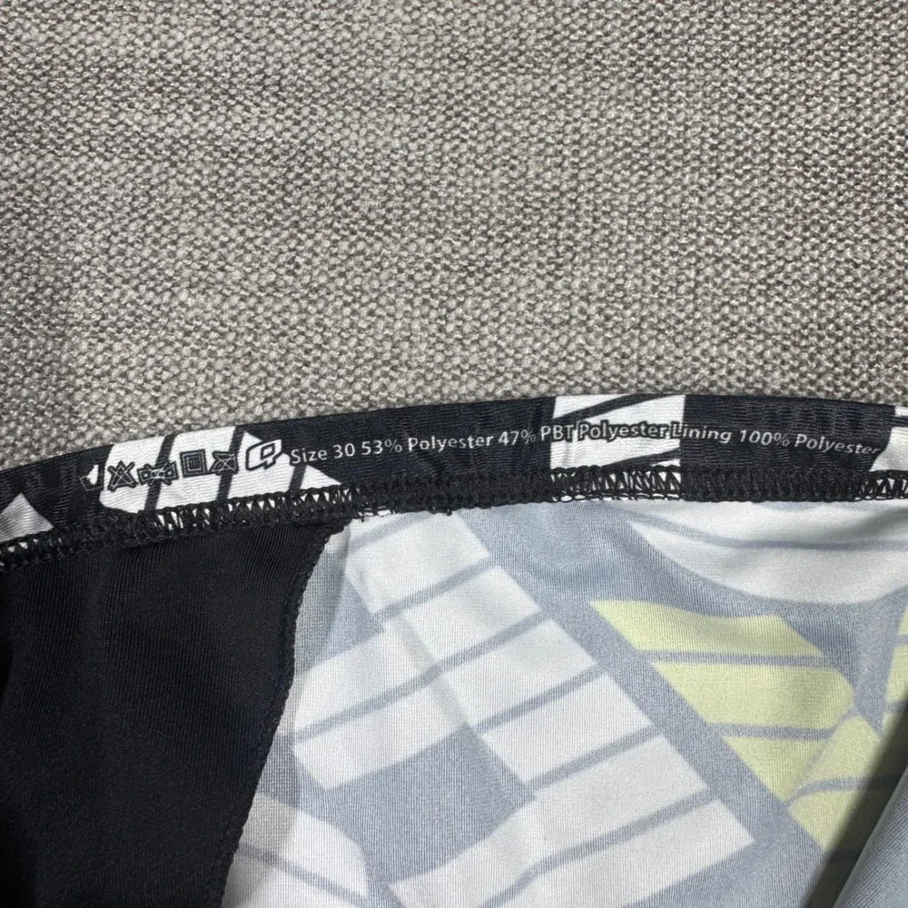 Q Swimwear Mens Jammer Swim Shorts Black White Neon Yellow Graphic Size 30